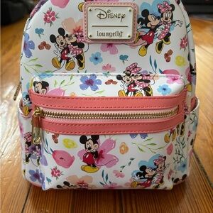 Loungefly Pink Floral Mini Backpack NWT